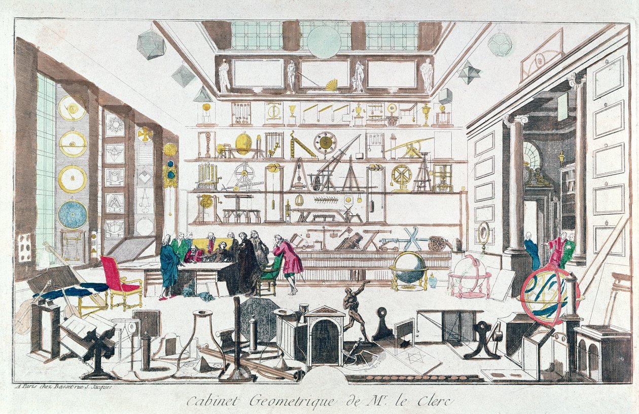 Eine Geometriestudie, nach Sebastien Le Clerc, 1717 von French School