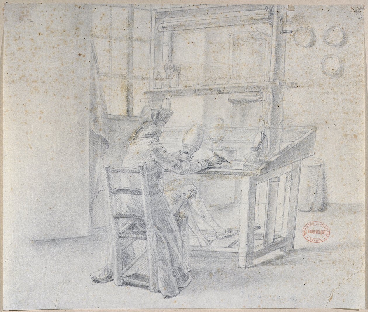 Ein Porzellanmaler in der Sèvres-Fabrik, um 1780 von French School