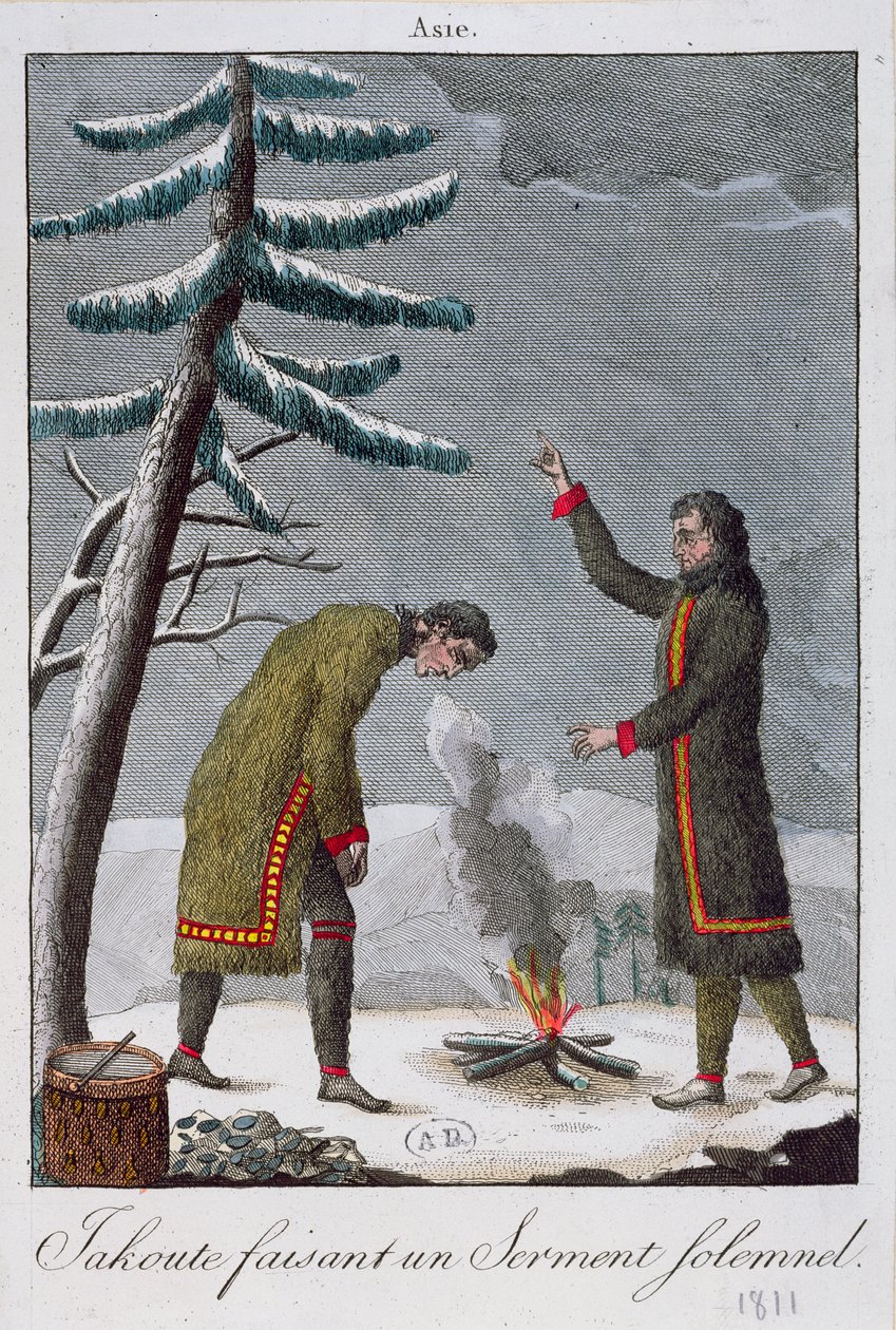 Ein Jakute schwört einen feierlichen Eid, 1811 von French School