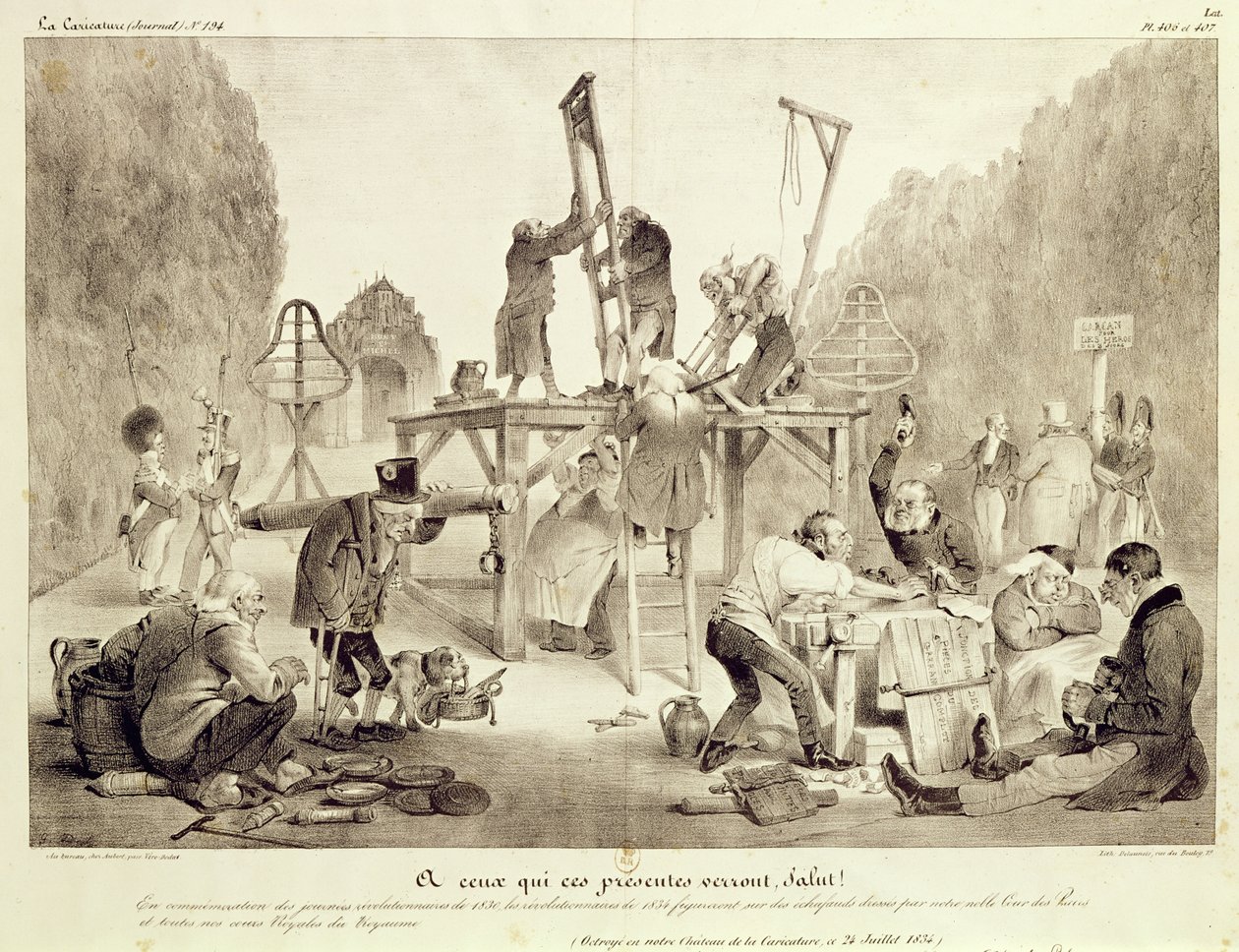 A ceux qui ses presentes verront, salut!, Platte 406 und 407, Nr.194, La Caricature, gedruckt von Delaunois von French School