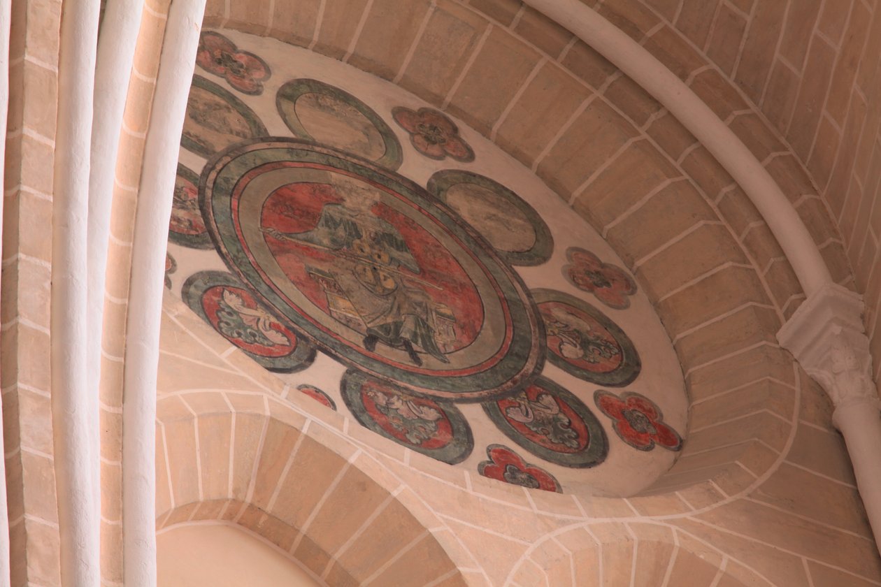Ansicht einer bemalten Rosette in der westlichsten Bucht, Südseite von French School
