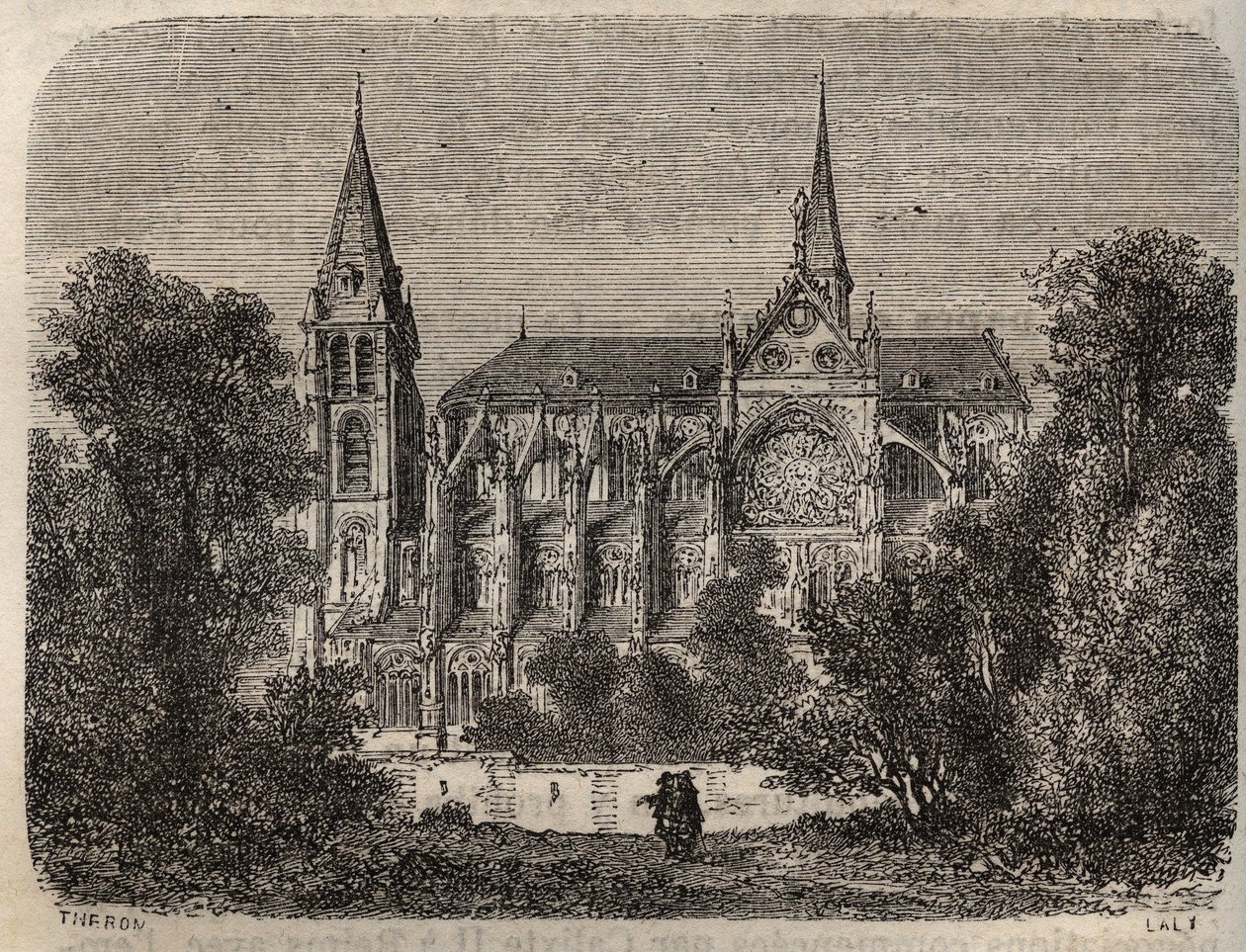 Abtei Saint-Victor von Paris, gegründet im 12. Jahrhundert - Gravur in 