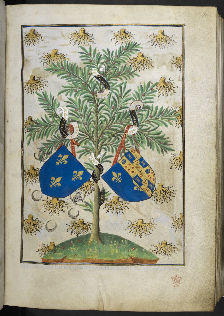 Wappen-Seite, aus dem Stundenbuch (Die Bedford-Stunden) um 1410-30 von French School