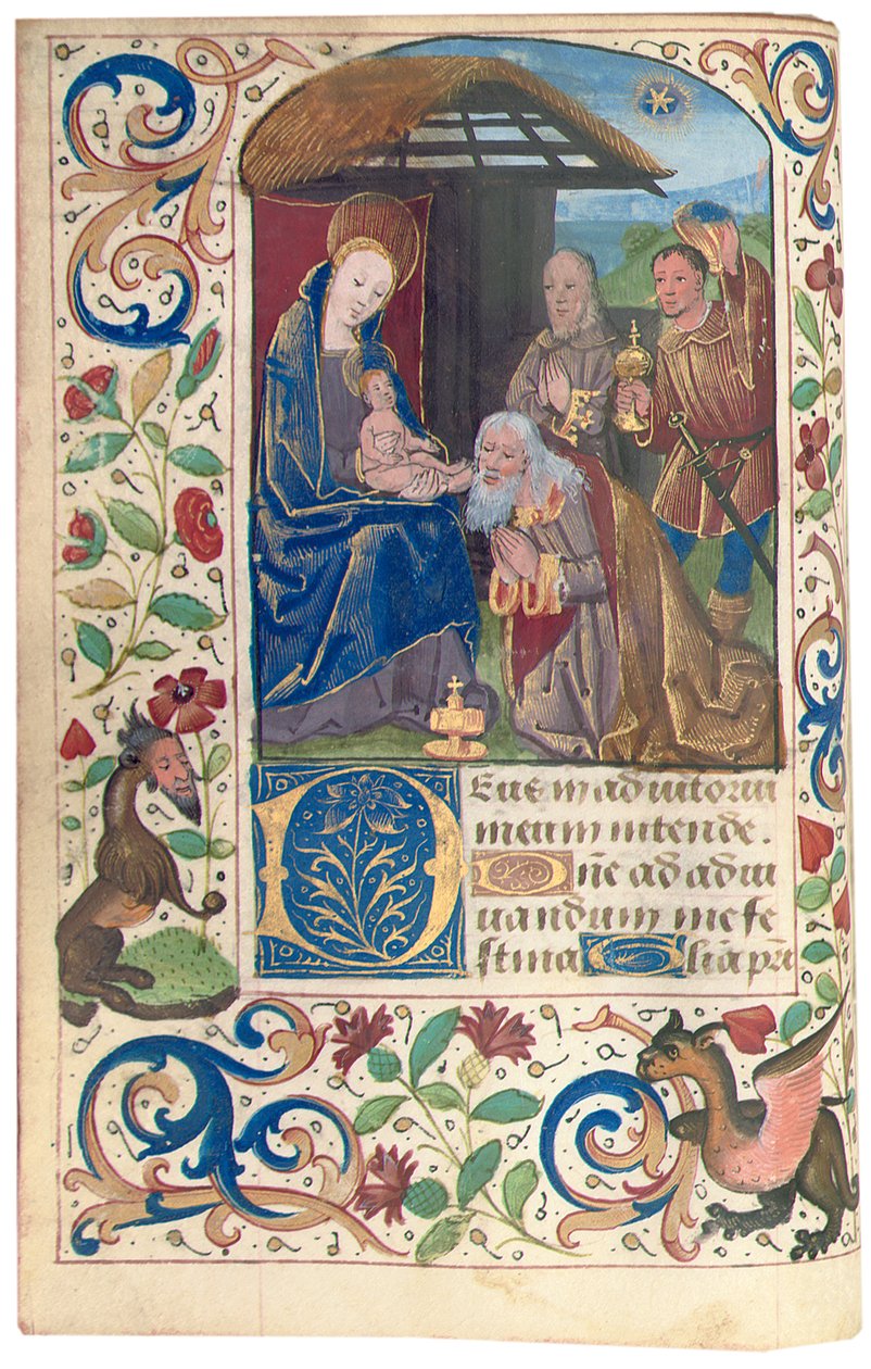 Anbetung der Heiligen Drei Könige, Illustration aus "Stundenbuch, Gebrauch von Rom" von French School