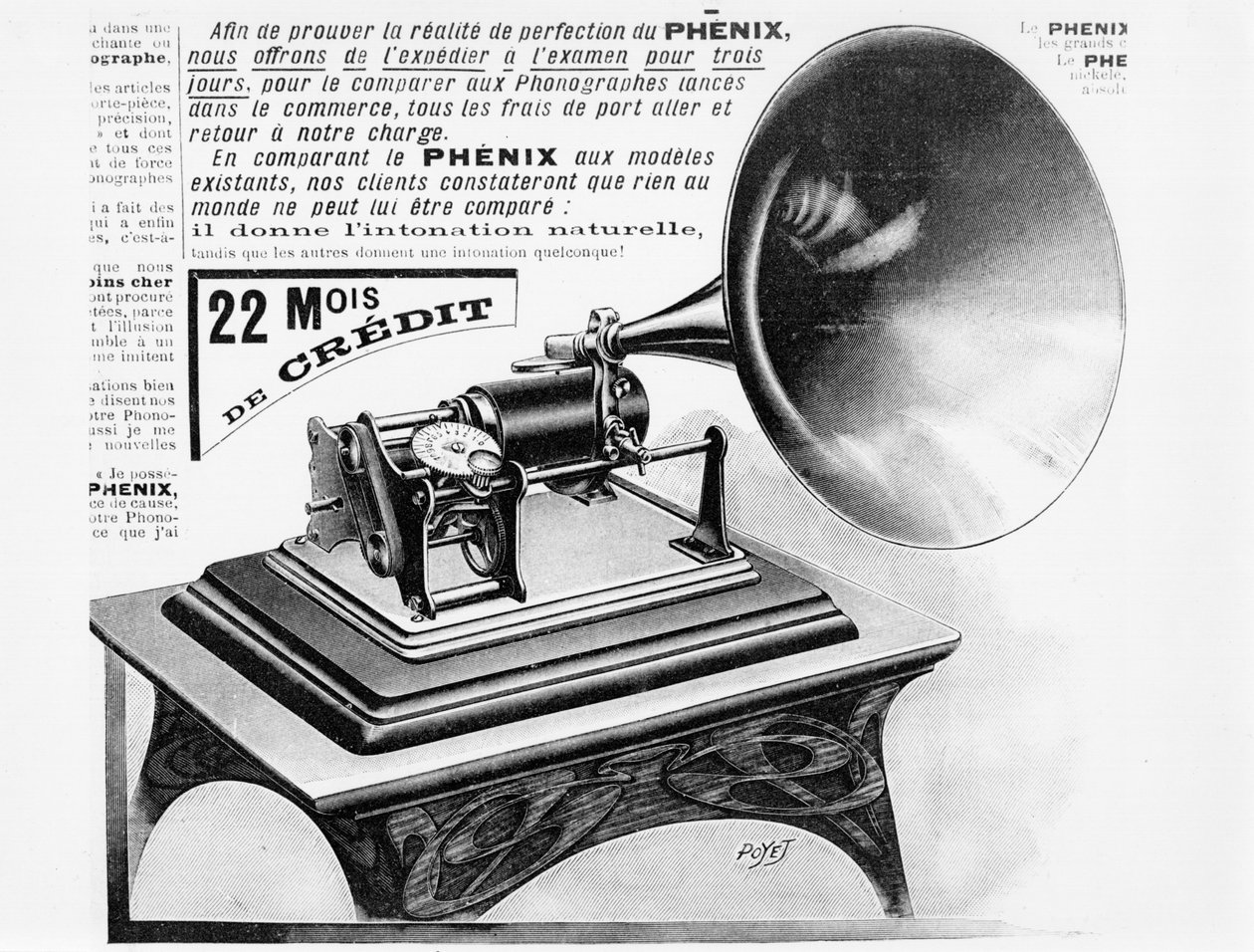 Werbung für den Phonographen, ca. 1905 von French School