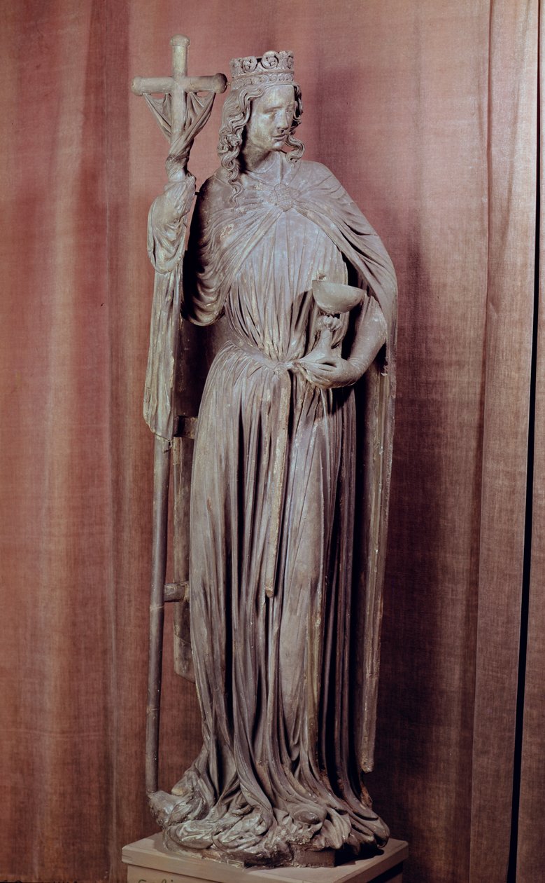 Allegorische Figur der Kirche, die einen Kelch und das Labarum hält, ca. 1230 (Detail) von French School