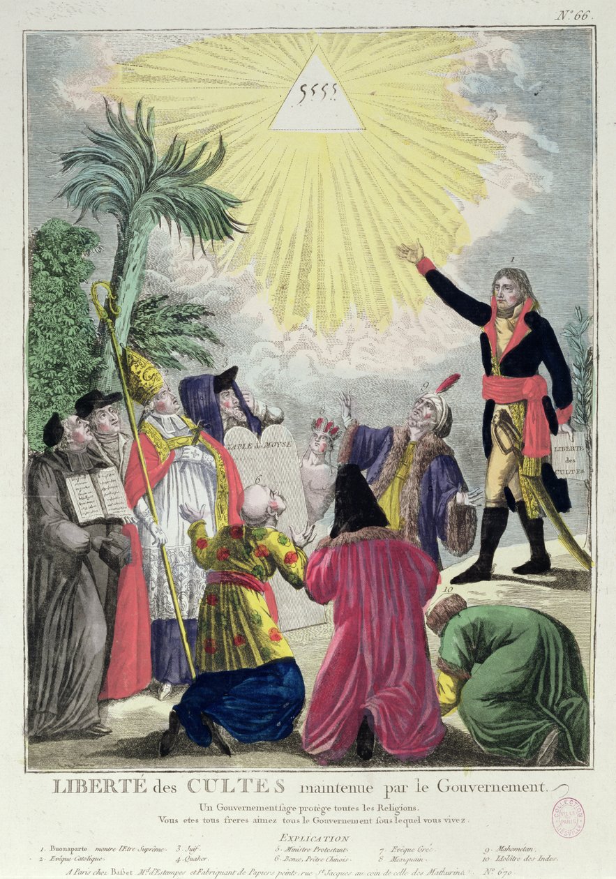 Allegorie des Konkordats zwischen Napoleon Bonaparte (1769-1821) und Papst Pius VII. (1742-1823) 1801 von French School