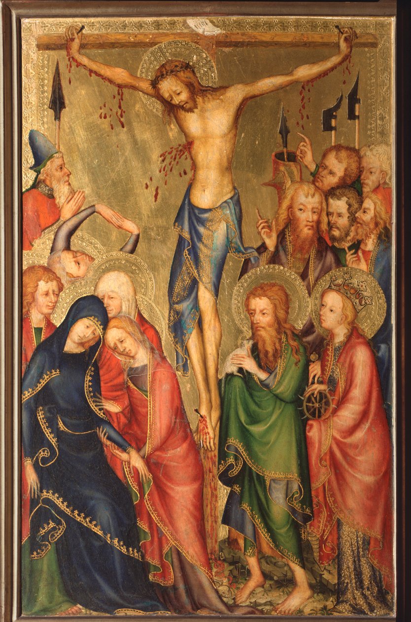 Altarolo del Bargello: Kreuzigung (Diptychon von Bargello, Kreuzigung) von French School
