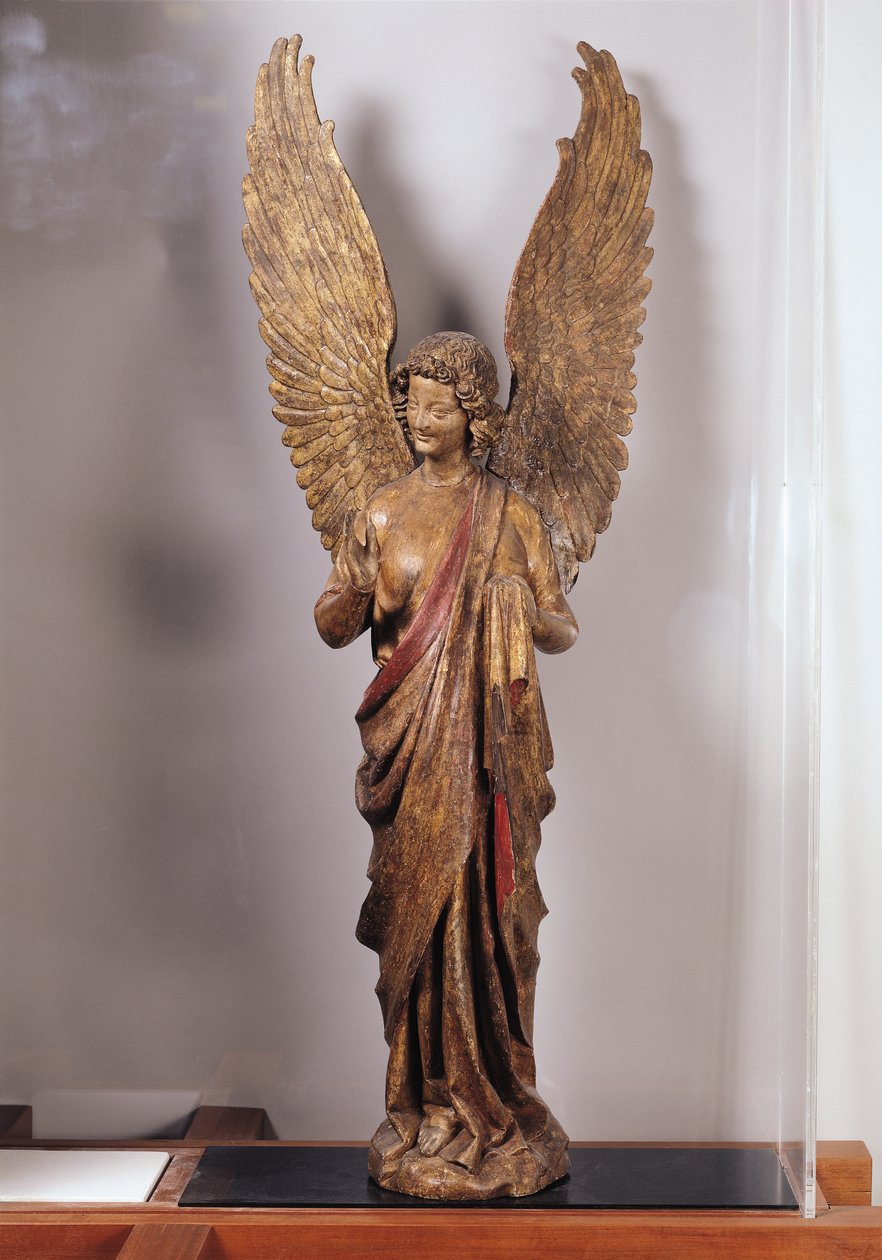 Engel, 1260-70, aus der Kirche von Saudemont (vergoldetes Holz) von French School