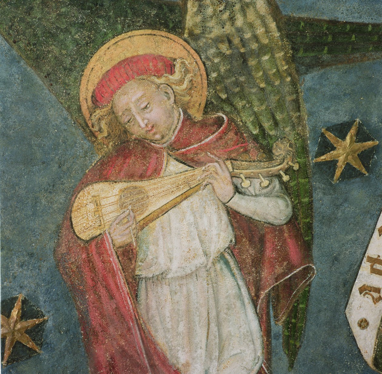 Engelmusiker spielt eine Mandora (Detail) von French School