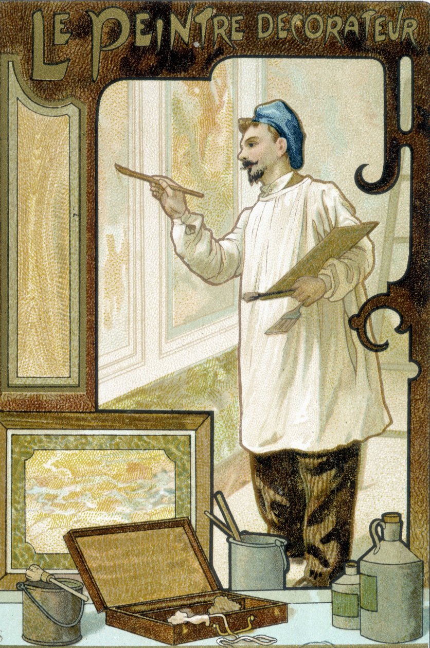 Handwerker: der Malerdekorateur - Chromo von French School