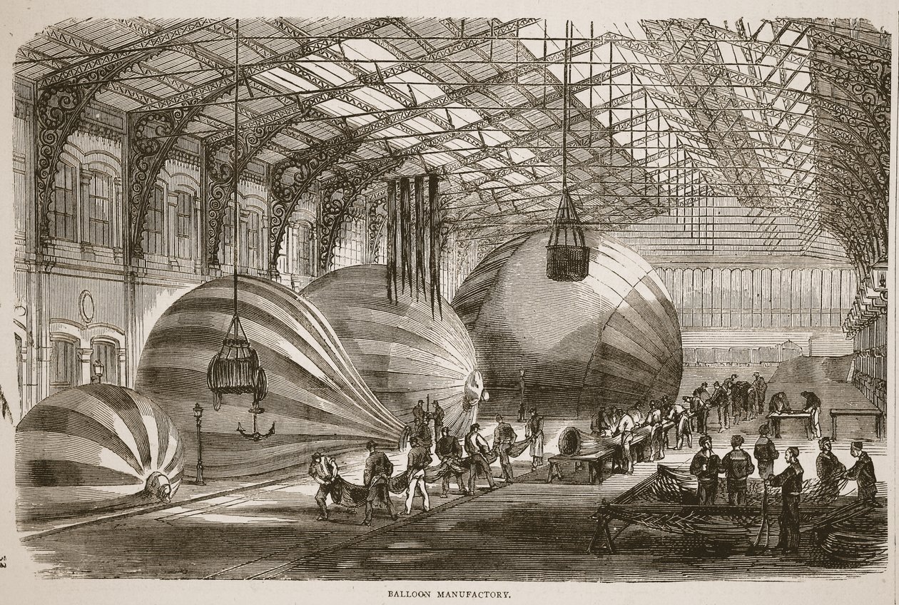 Ballonfabrik, Illustration aus Cassells Geschichte des Krieges zwischen Frankreich und Deutschland, 1870-1871 von French School