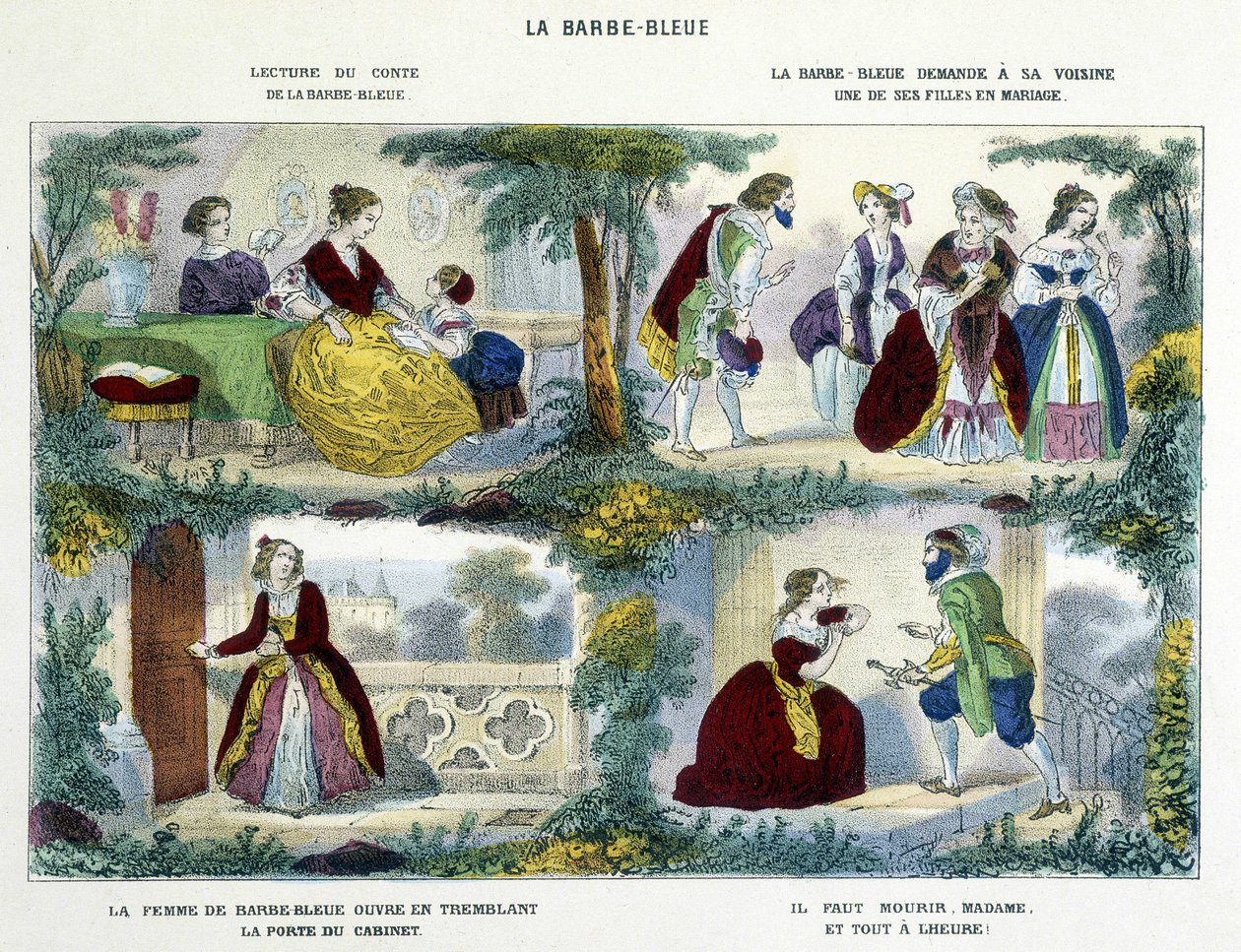 Blaubart - in „Historiettes naïves et enfantines“ von Perrault, ed. Haguenthal von French School