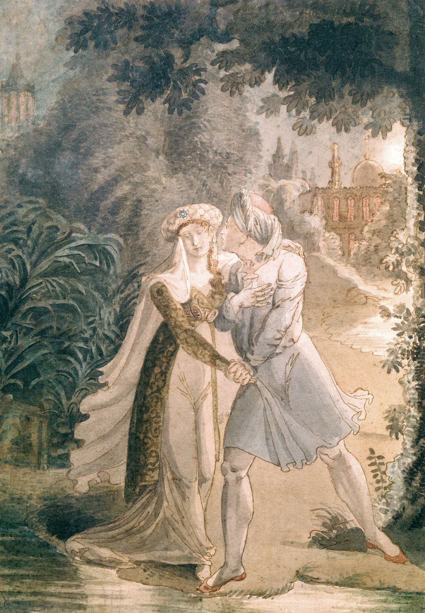 Blanca und Abon Hamet in den Gärten der Alhambra, aus 