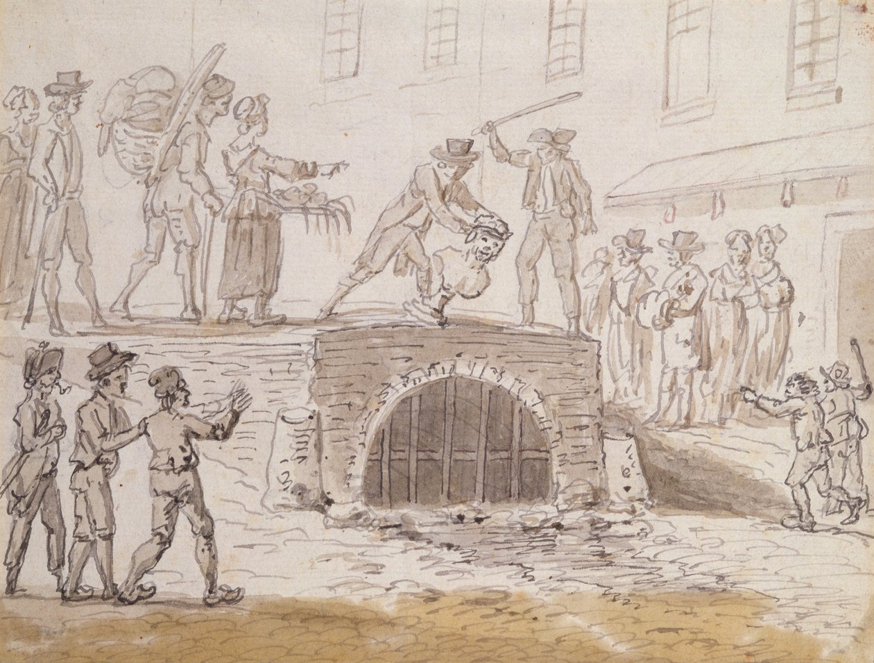 Büste von Marat in einen Abwasserkanal geworfen, 5. Februar 1795 von French School