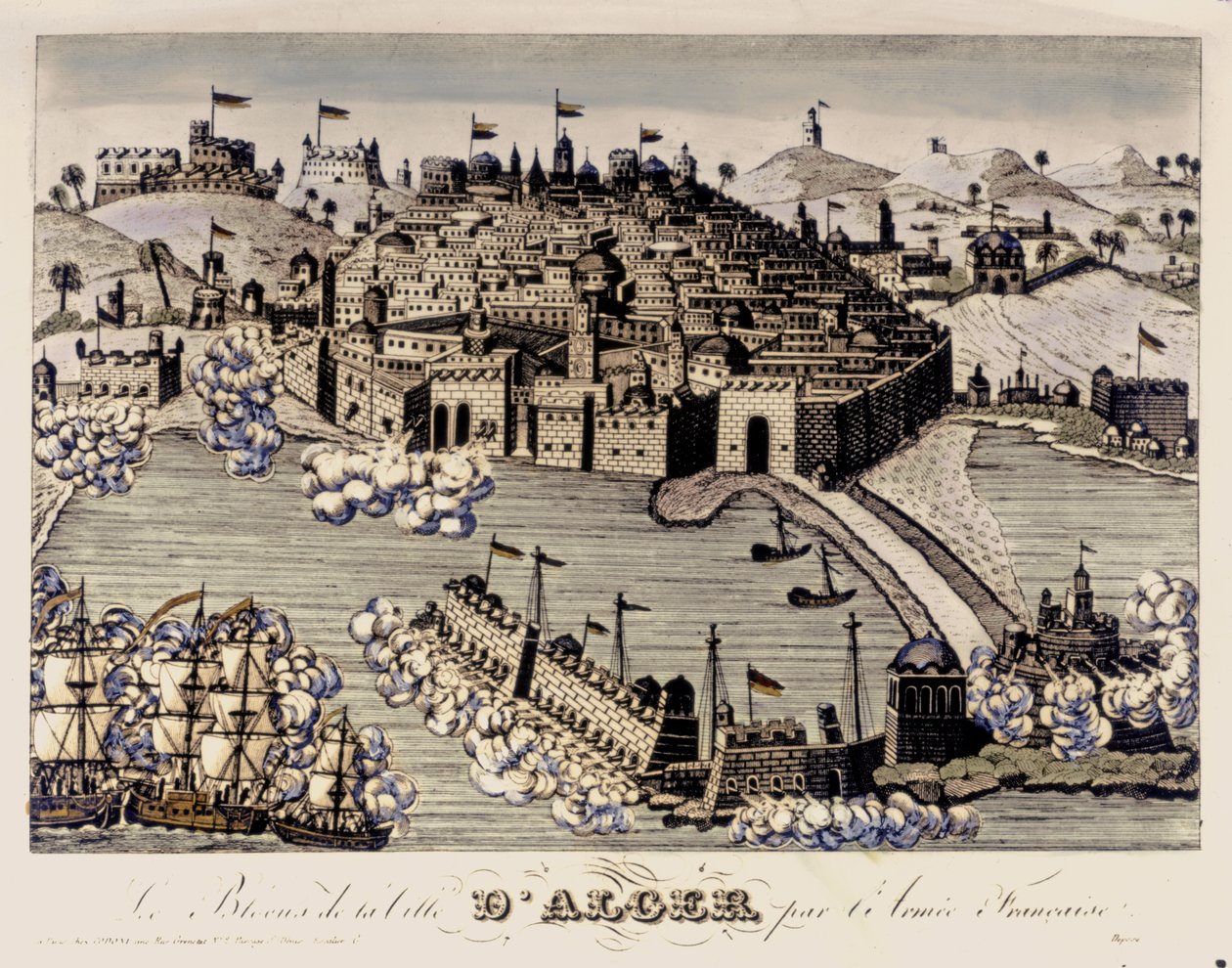 Kolonialismus: Die Blockade der Stadt Algier durch die französische Armee, 1830 von French School