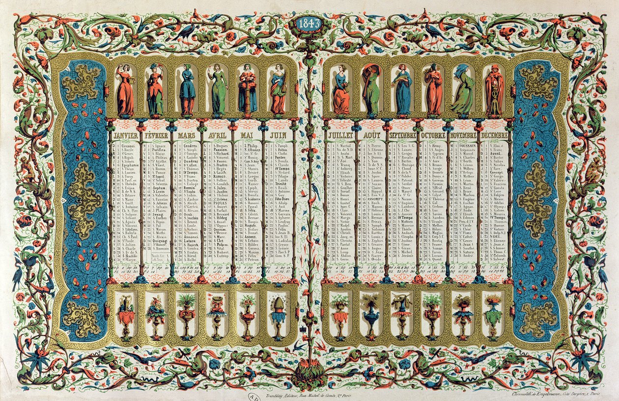 Kalender für 1843 von French School