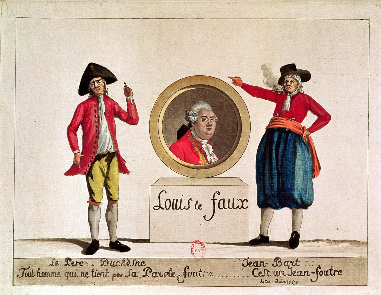 Karikatur von Ludwig XVI., Louis le Faux, aus 