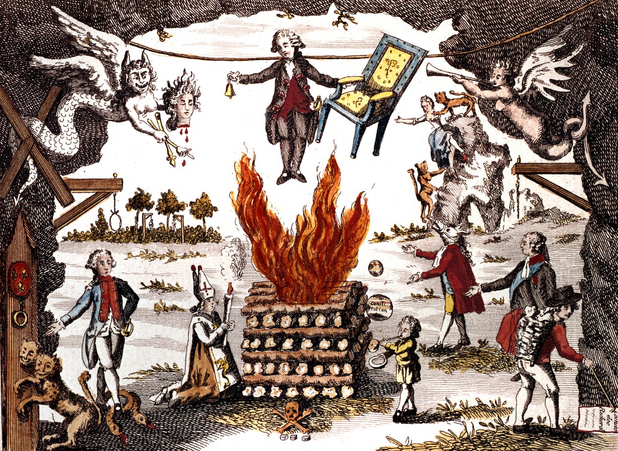 Karikatur von Mirabeau, Vorsitzender des Jakobinerclubs, 1789 von French School