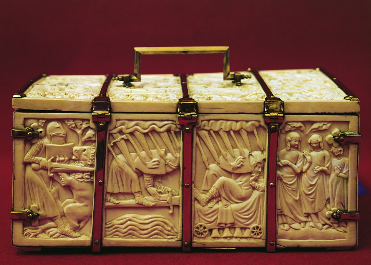 Kästchen mit Szenen aus der Liebesliteratur, 1330er Jahre von French School