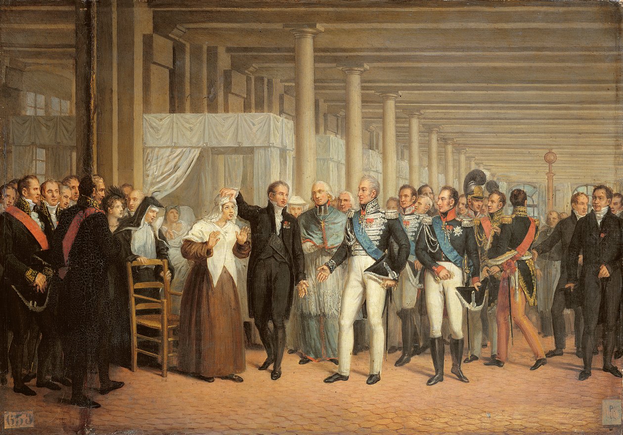Kataraktoperation durchgeführt von Guillaume Dupuytren (1777-1835) in Anwesenheit von König Charles X (1757-1836) im Hotel Dieu von French School