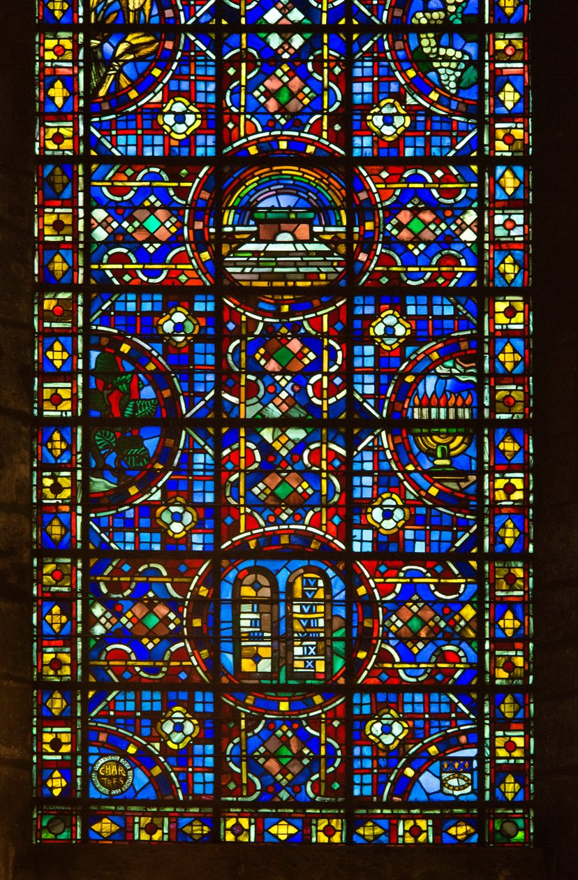Kathedrale von Chartres, Detail des Friedens-Buntglases von French School
