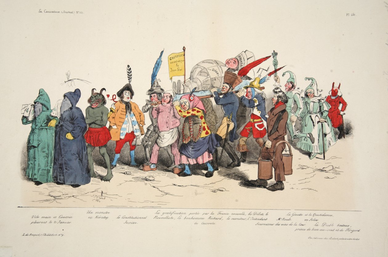 Ceremonie des Cendres Politique, aus La Caricature, veröffentlicht 1833 von French School