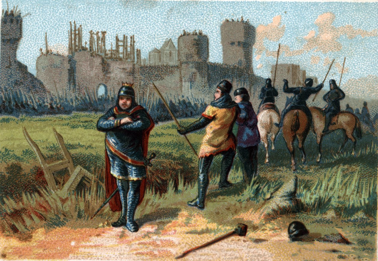 Karl III. der Dicke (839-888) Kaiser des Westens (881 - 887) und Regent von Frankreich (884 - 887) lagerte unter den Mauern von Paris, ohne sich zu trauen, gegen die Normannen zu kämpfen, und zog es vor, ihren Rückzug mit Geld zu erkaufen von French School