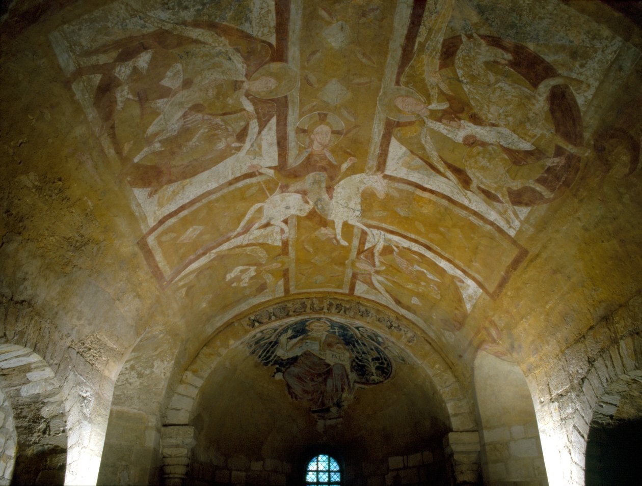 Christus zu Pferd (11. Jahrhundert), Kathedrale von Auxerre, Krypta. von French School