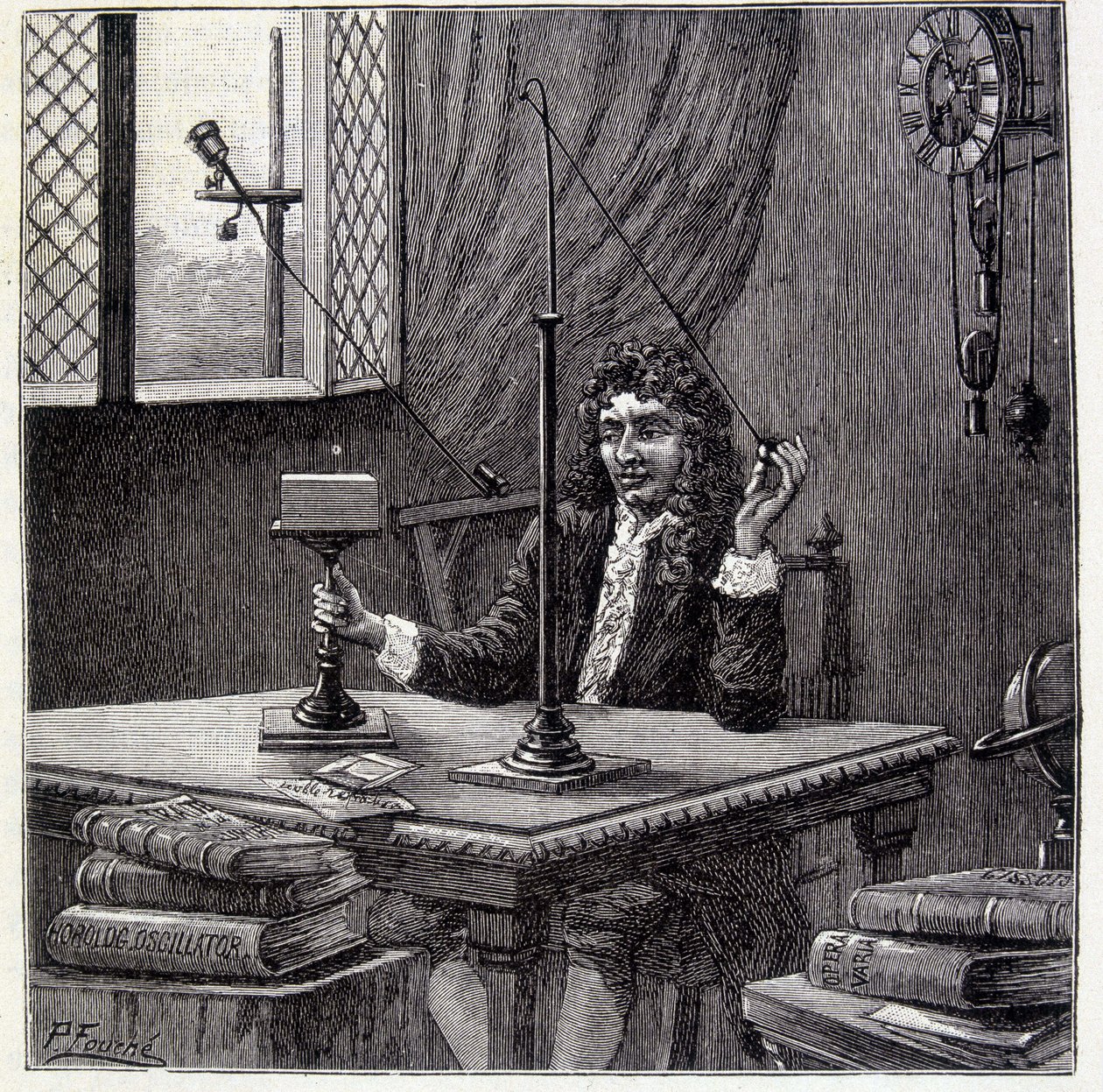 Christian Huyghens beobachtet „die Neigung zur Bewegung“ oder Körperelastizität - in „Physique Populaire“ von Emile Desbeaux von French School