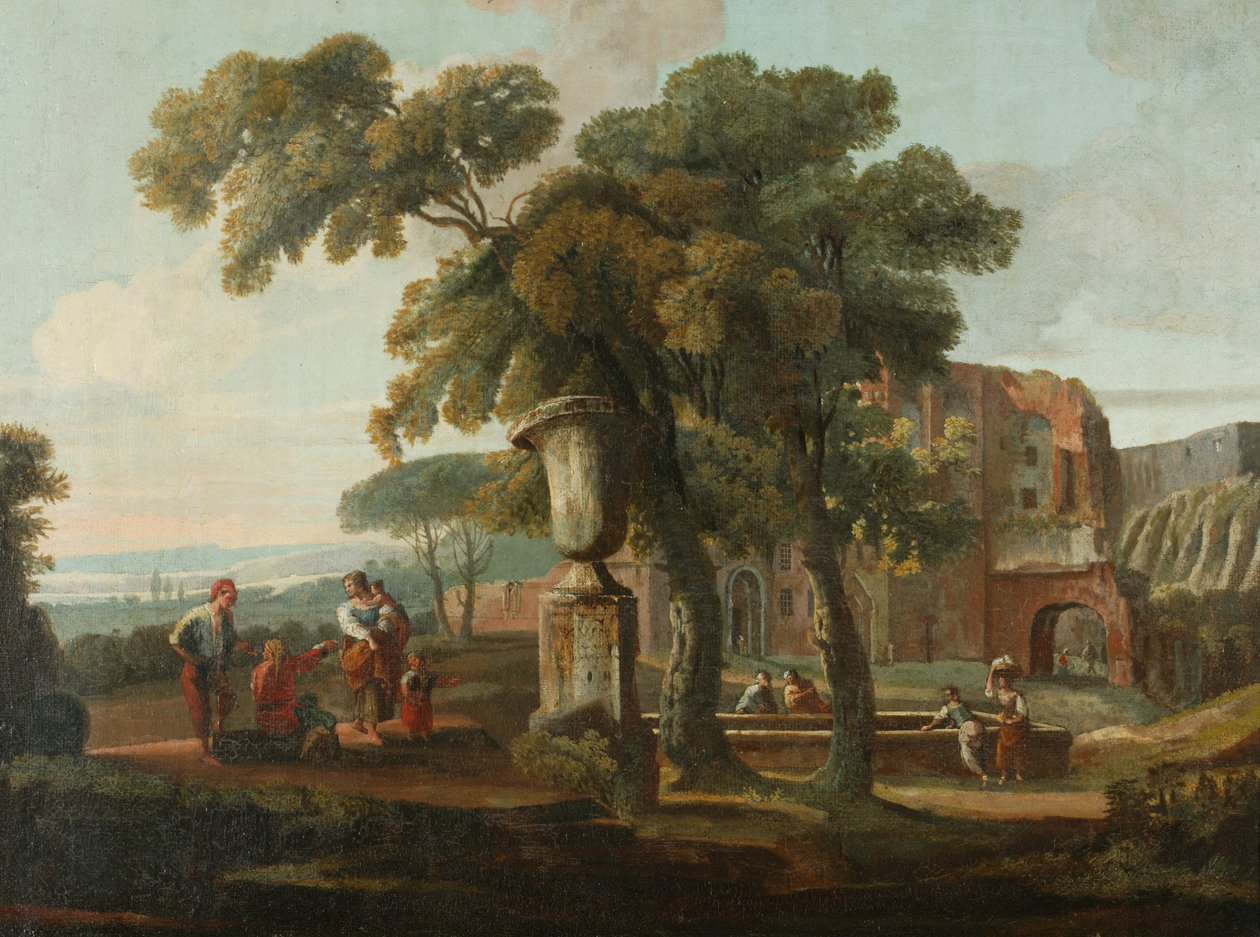 Klassische Landschaft mit Urne, ca. 1700 von French School