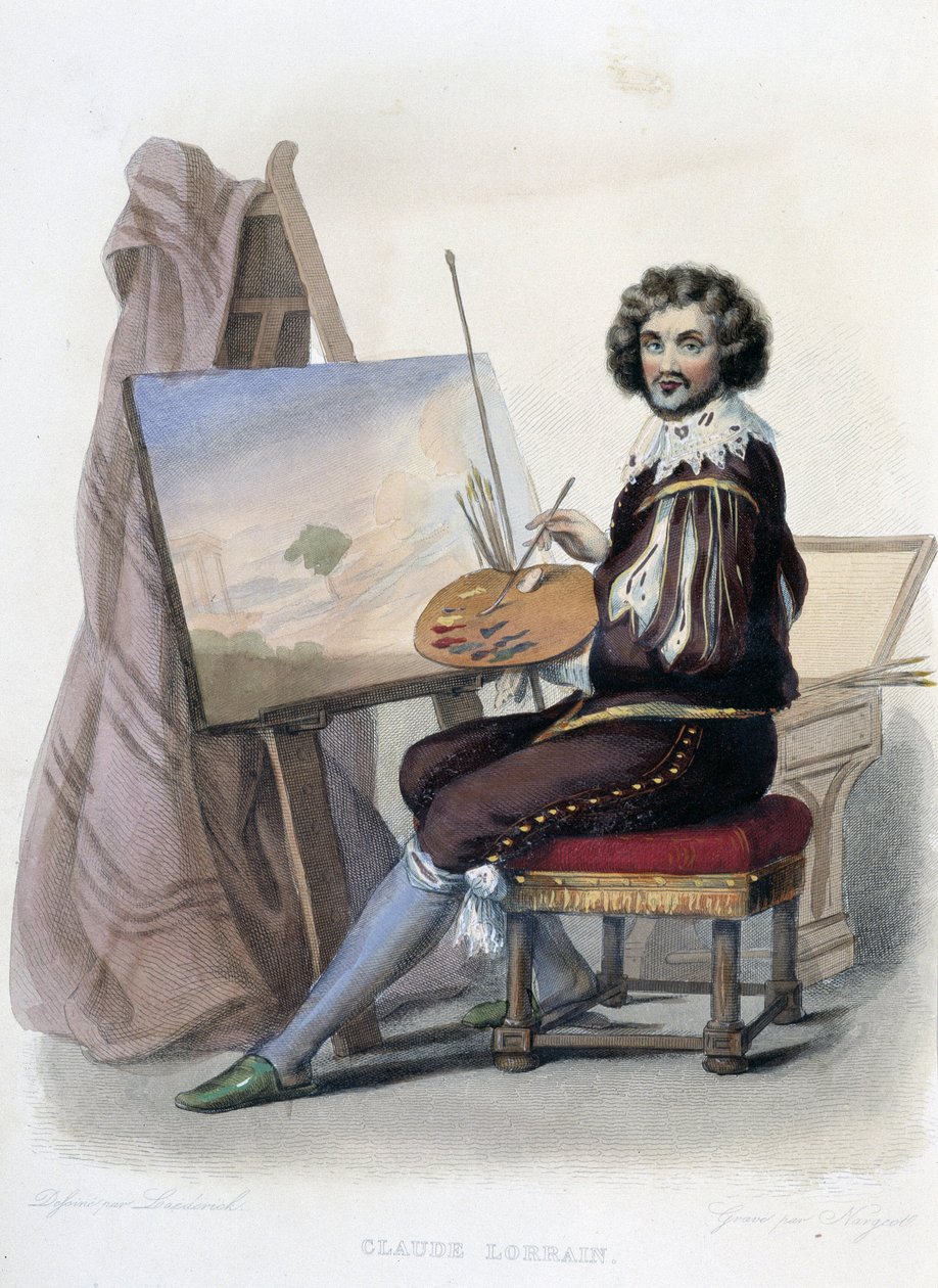 Claude Gellée genannt Lorrain (1600-1682) französischer Maler in "Le Plutarque français" von Mennechet, Paris von French School