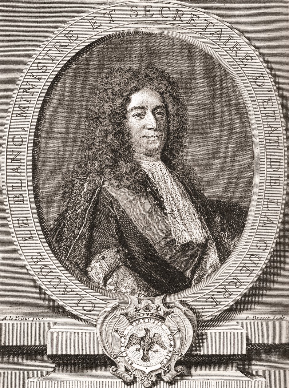 Claude Le Blanc, 1669-1728. Französischer königlicher Beamter des Ancien Régime und zweimaliger Kriegsminister. Aus Les Heures Libres, veröffentlicht 1908. von French School
