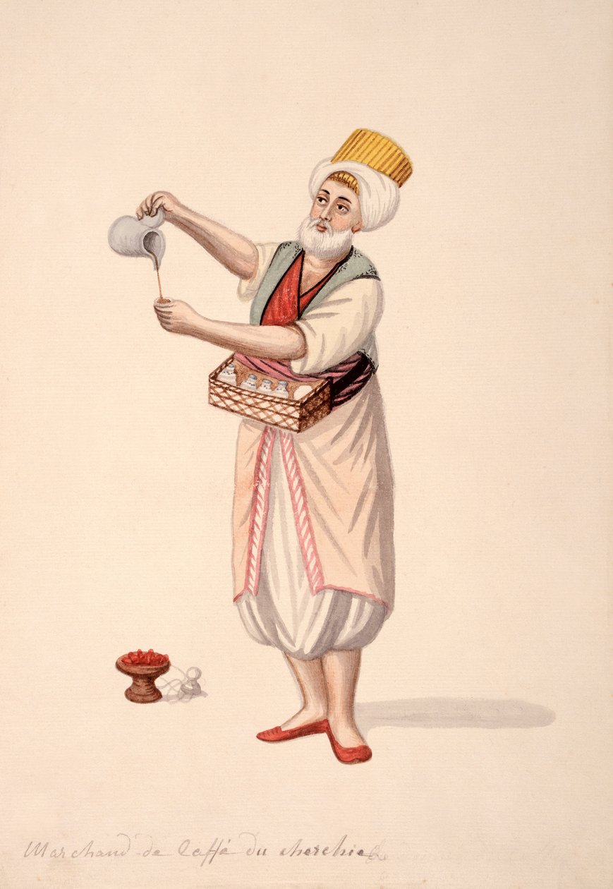 Kaffeeverkäufer, osmanische Periode, drittes Viertel des 18. Jahrhunderts von French School