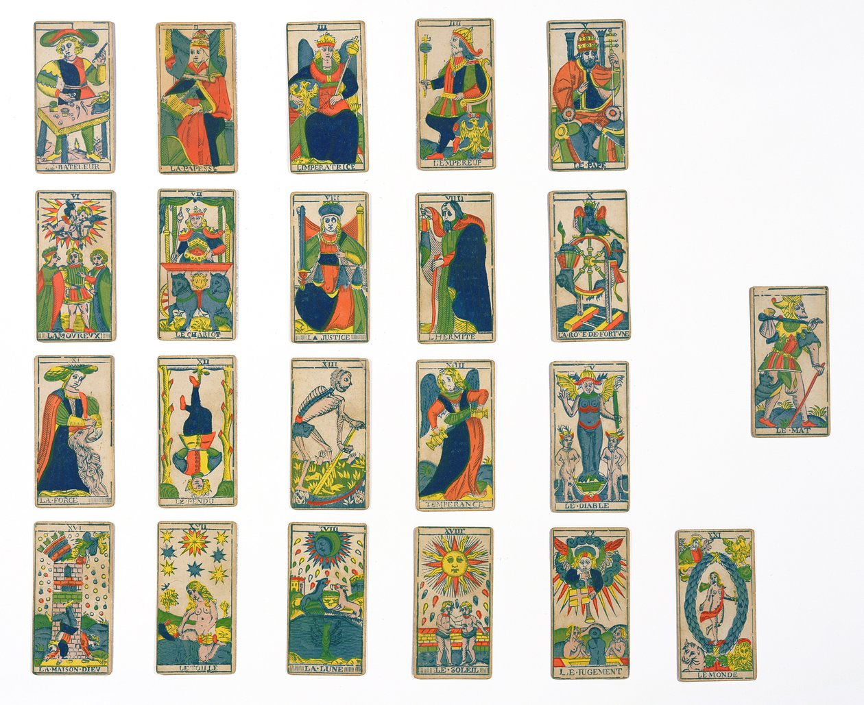 Sammlung von Tarotkarten von French School