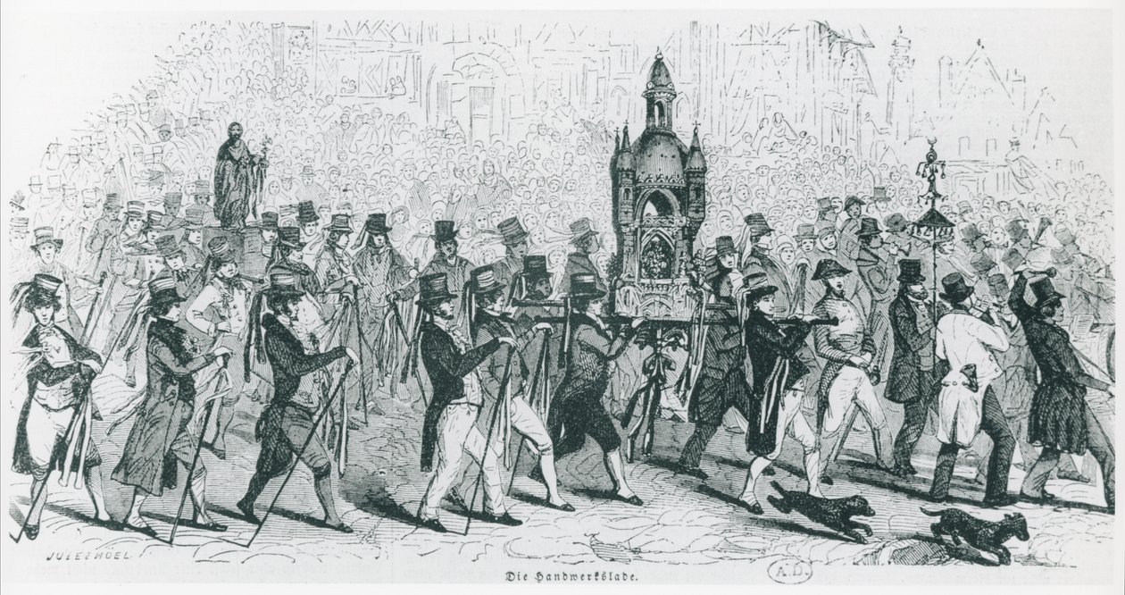Gefährten der Tour de France feiern, um 1845 von French School
