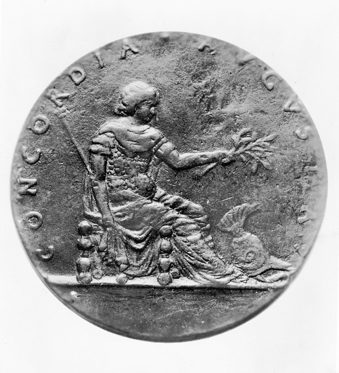 Concordia, auf der Rückseite einer Medaille von Ludwig XI. (Bronze) von French School