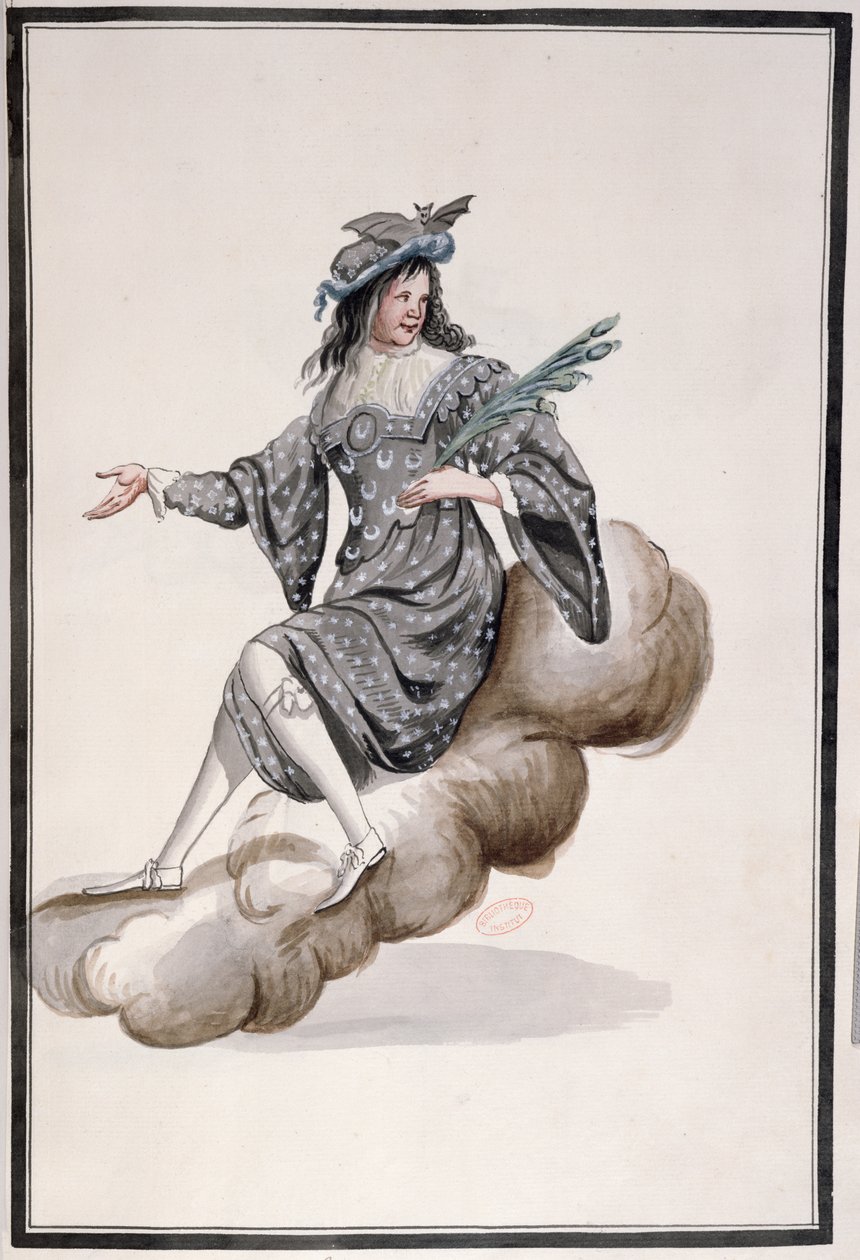 Kostüm für Nacht für das Ballet de la Nuit von Jean-Baptiste Lully, getanzt von Ludwig XIV., 23. Februar 1653 von French School