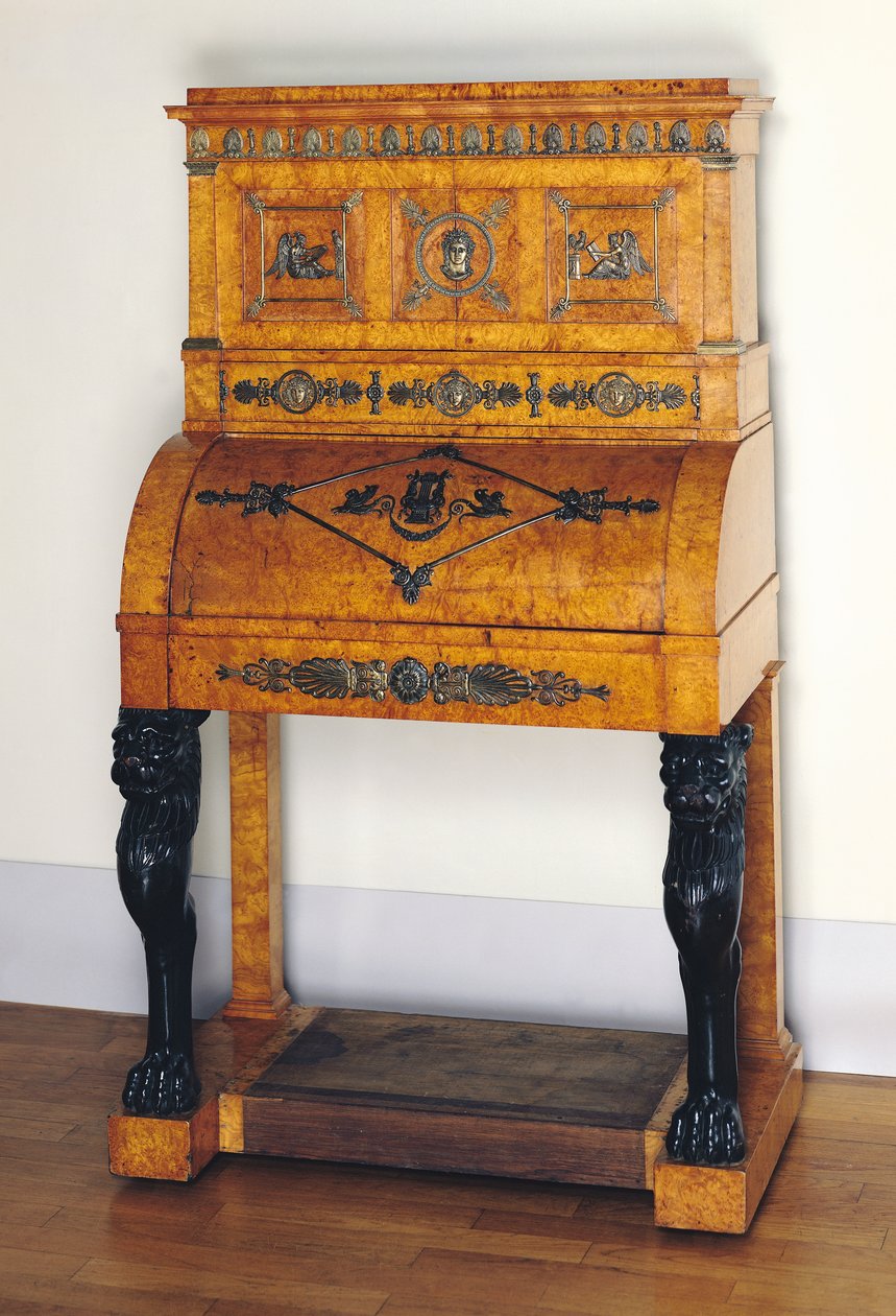Zylinder-Schreibtisch (Holz) von French School
