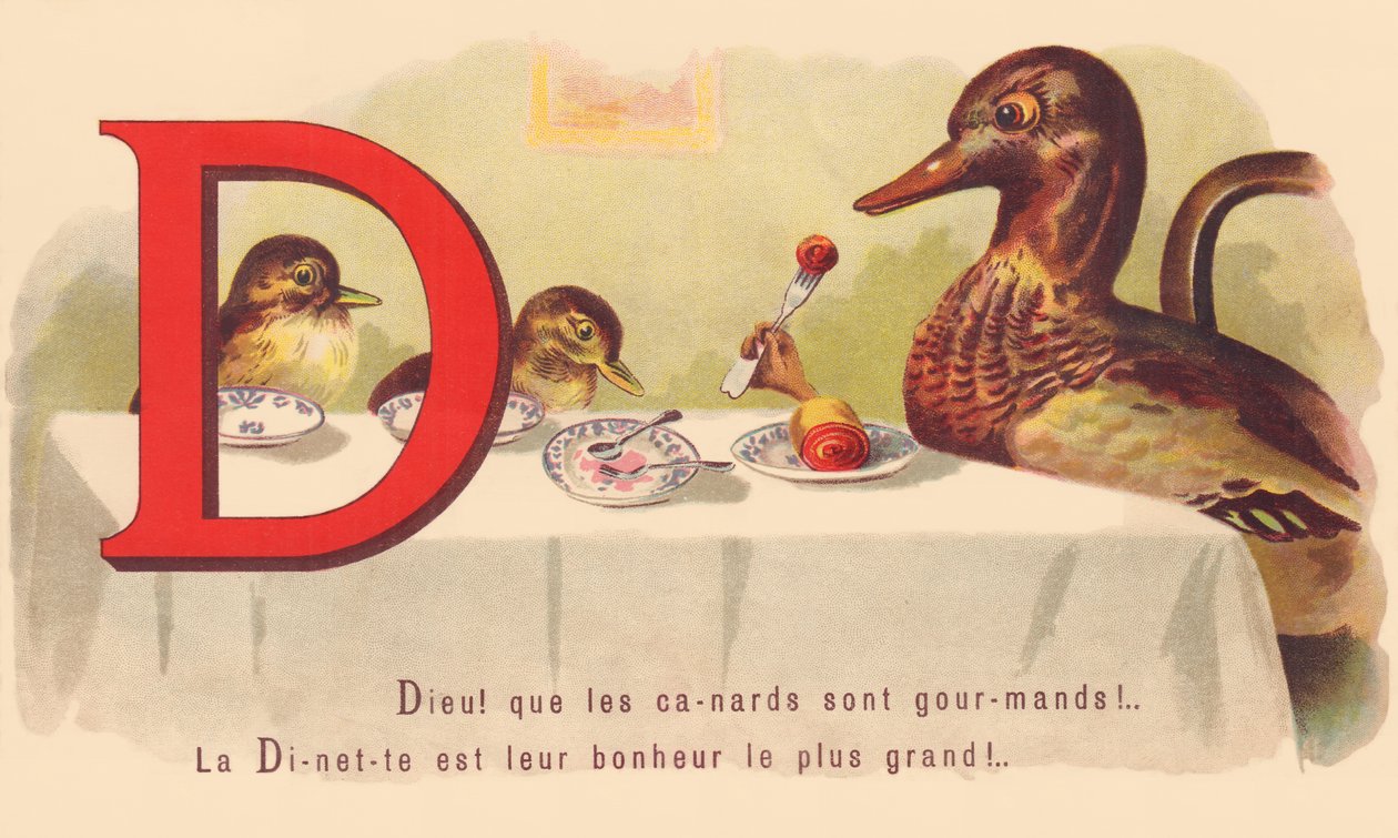 D: Gott! wie gierig Enten sind! Das Dinette ist ihr größtes Glück! von French School