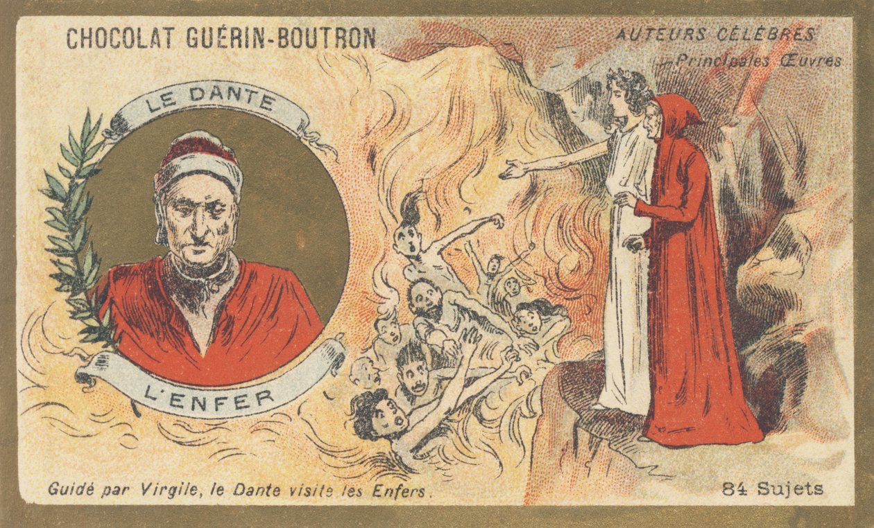 Dante Alighieri, bekannt als „Dante“ (1265-1321), florentinischer Dichter, Schriftsteller, Denker und Politiker, Autor von „Inferno“ von French School