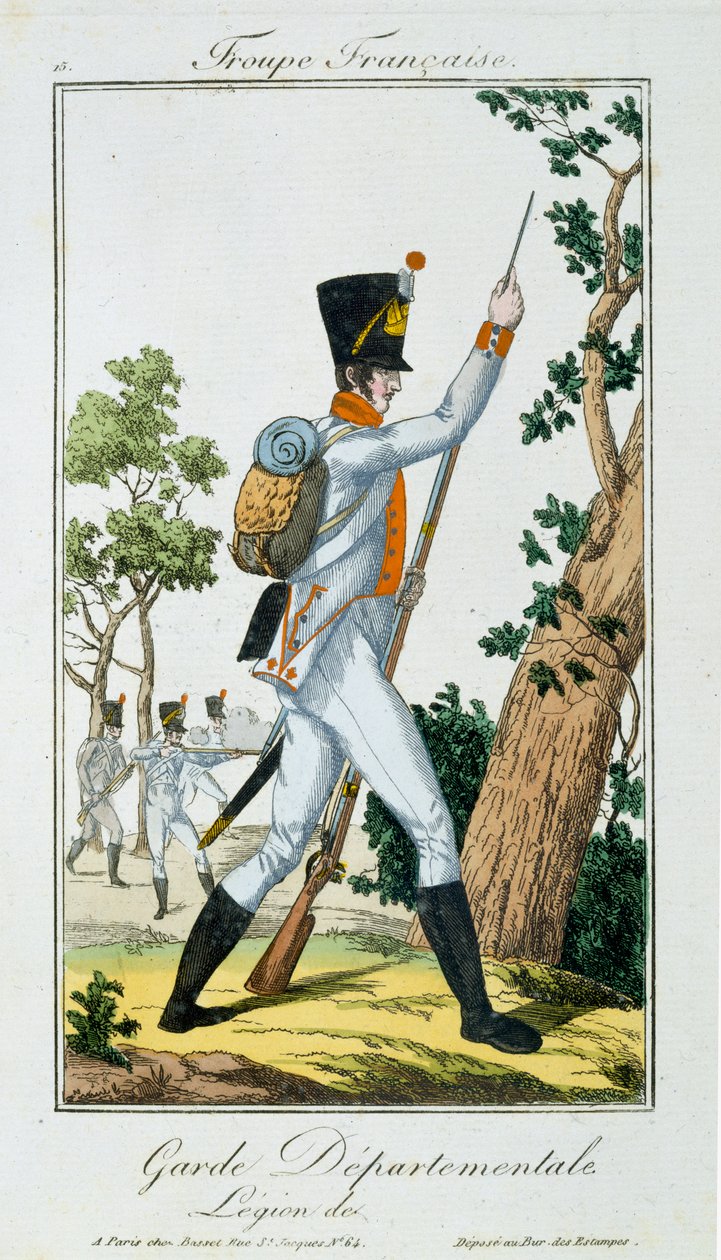 Departementale Garde, aus Troupes Francaises, veröffentlicht bei Basset, Paris, um 1790 von French School