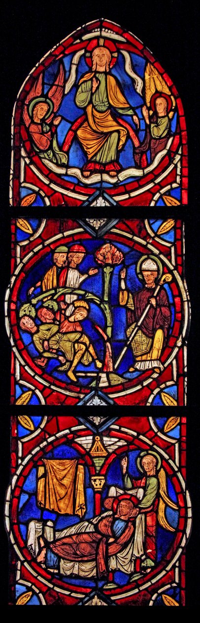 Christus und St. Martin, 3 Szenen aus der Kirche von Varennes-Jarcy von French School