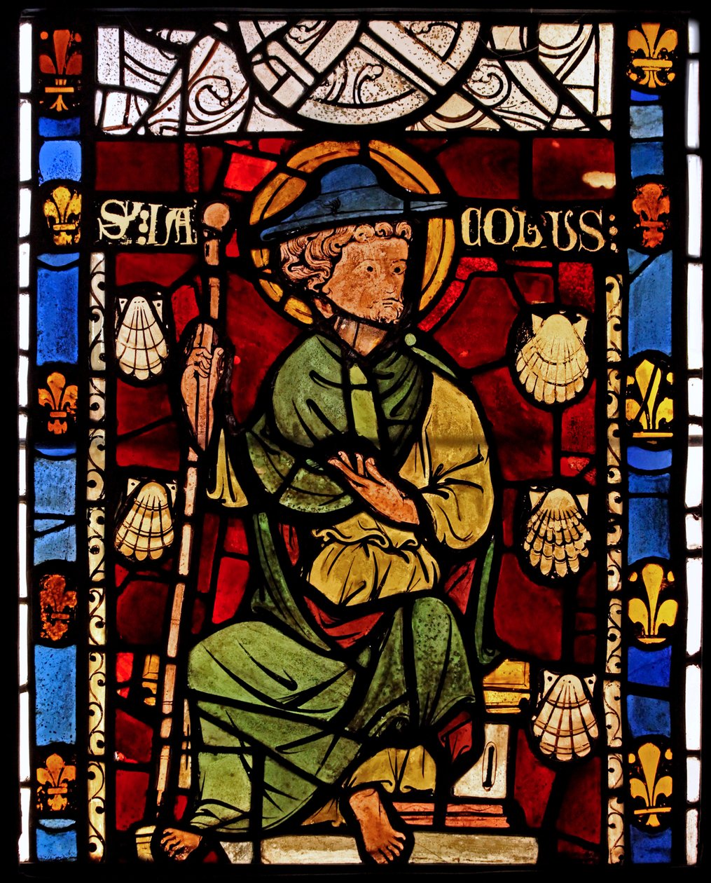 Darstellung von St. Jakobus: Grisaille aus der Kapelle des Schlosses, Rouen? von French School