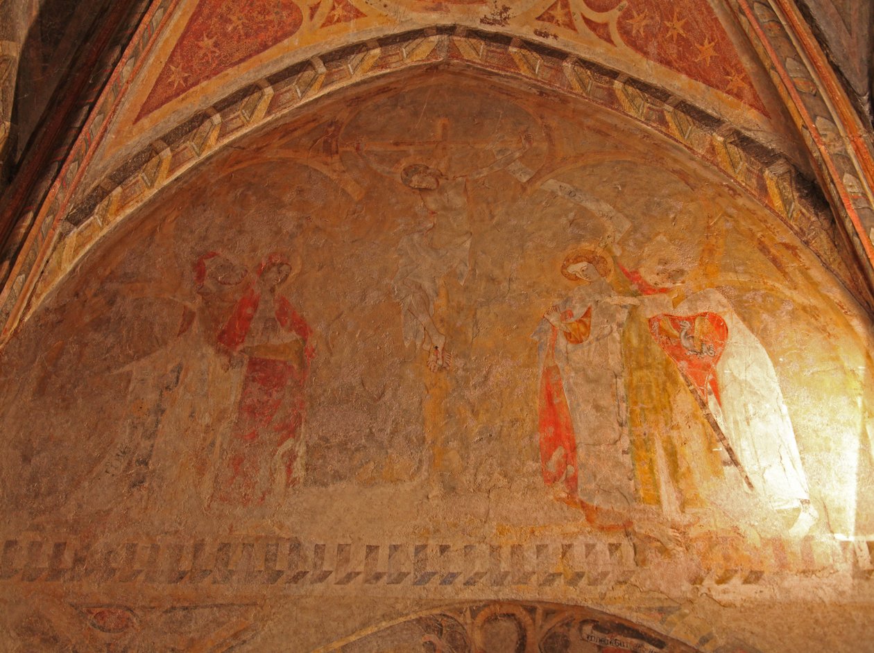 Darstellung der Kreuzigung mit Maria und Johannes von French School