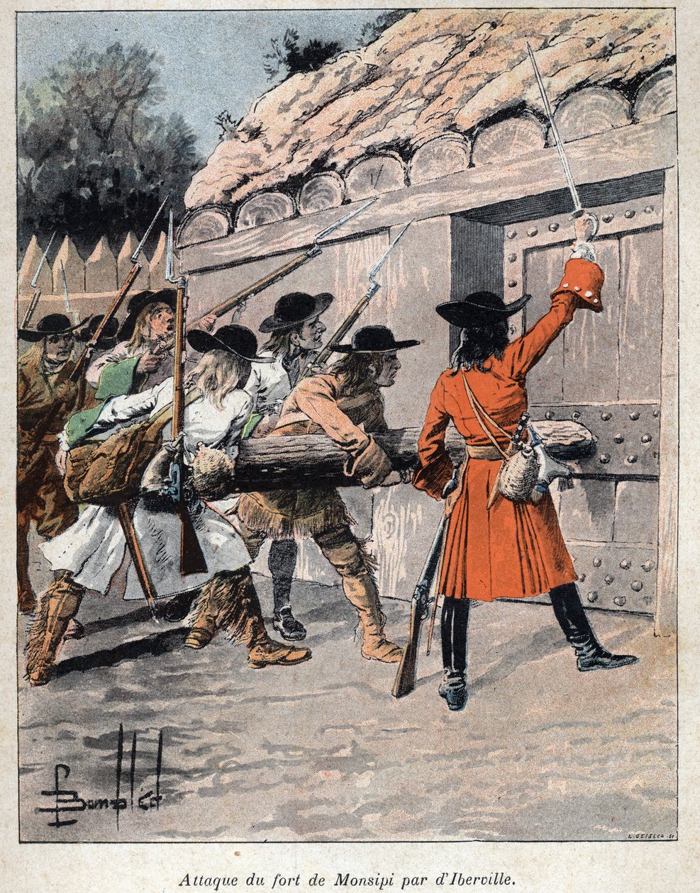 Entdeckung Kanadas: Angriff auf Fort Monsipi (Moose, dann Saint Louis oder Saint Louis) durch Pierre Le Moyne d