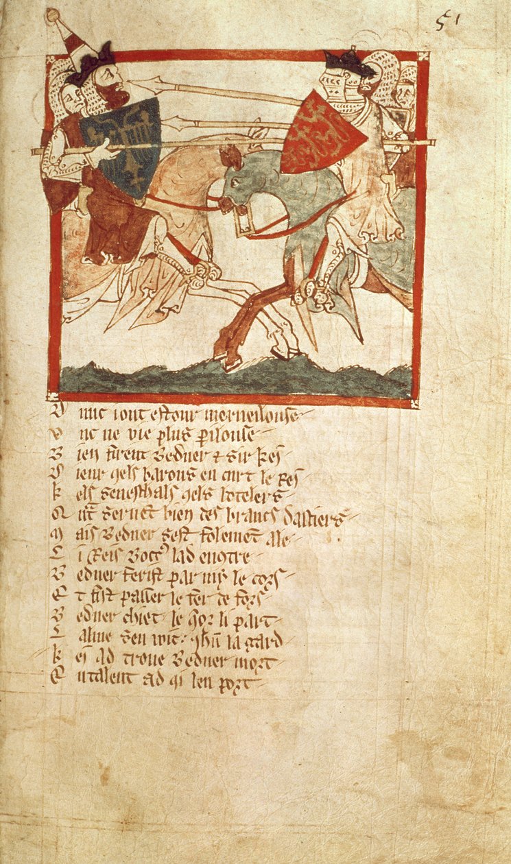 Arthur kämpft gegen den Kaiser Lucius, aus der Verschronik 