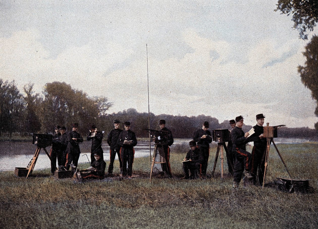 Elektrische und optische Telegrafie - in „Militärisches Album“ von French School