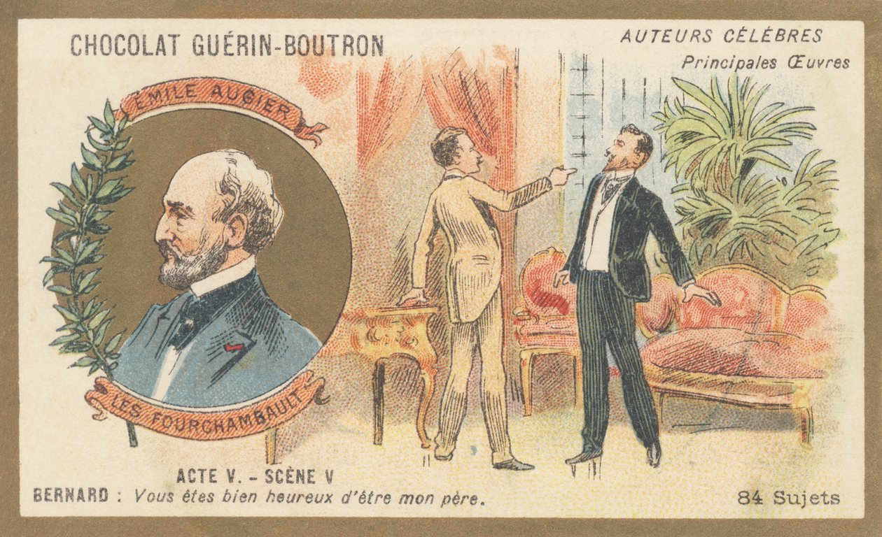 Emile Augier (1820-1889), französischer Dramatiker, Autor der Komödie in 5 Akten „Les Fourchambault“ von French School
