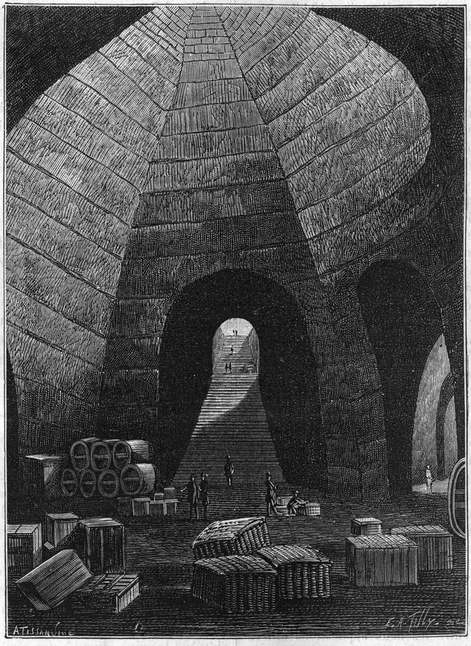 Eingang zu den Kellern des Champagnerhauses Theophile Roederer, gegründet in Reims im Jahr 1864. von French School